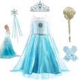 thumbnail image 1 of Vestidos de princesa para niña, disfraz de Elsa, corpiño de cristal sintético ostentoso, vestido de fiesta de Elsa, Cosplay de reina de la nieve Fivean unisex, 1 of 2
