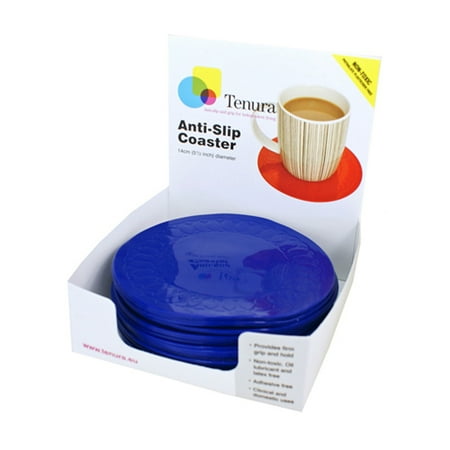 - Tenura 753721402 Silicone Non-Slip Round Coaster-Blue-5.5