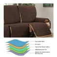 thumbnail image 5 of TOPCHANCES Recliner Sofa Cover, One-piece Reclining Couch Slipcover for 3-Seater Recliner Sofa, Waterproof Furniture Protector for Pets Kids, Brown, 5 of 8