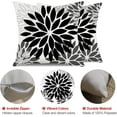 thumbnail image 6 of XUEHUAPIAOPIAO 18” x 18” Black Grey Floral Linen Decorative Pillow Covers, Waterproof (2 Count), 6 of 6