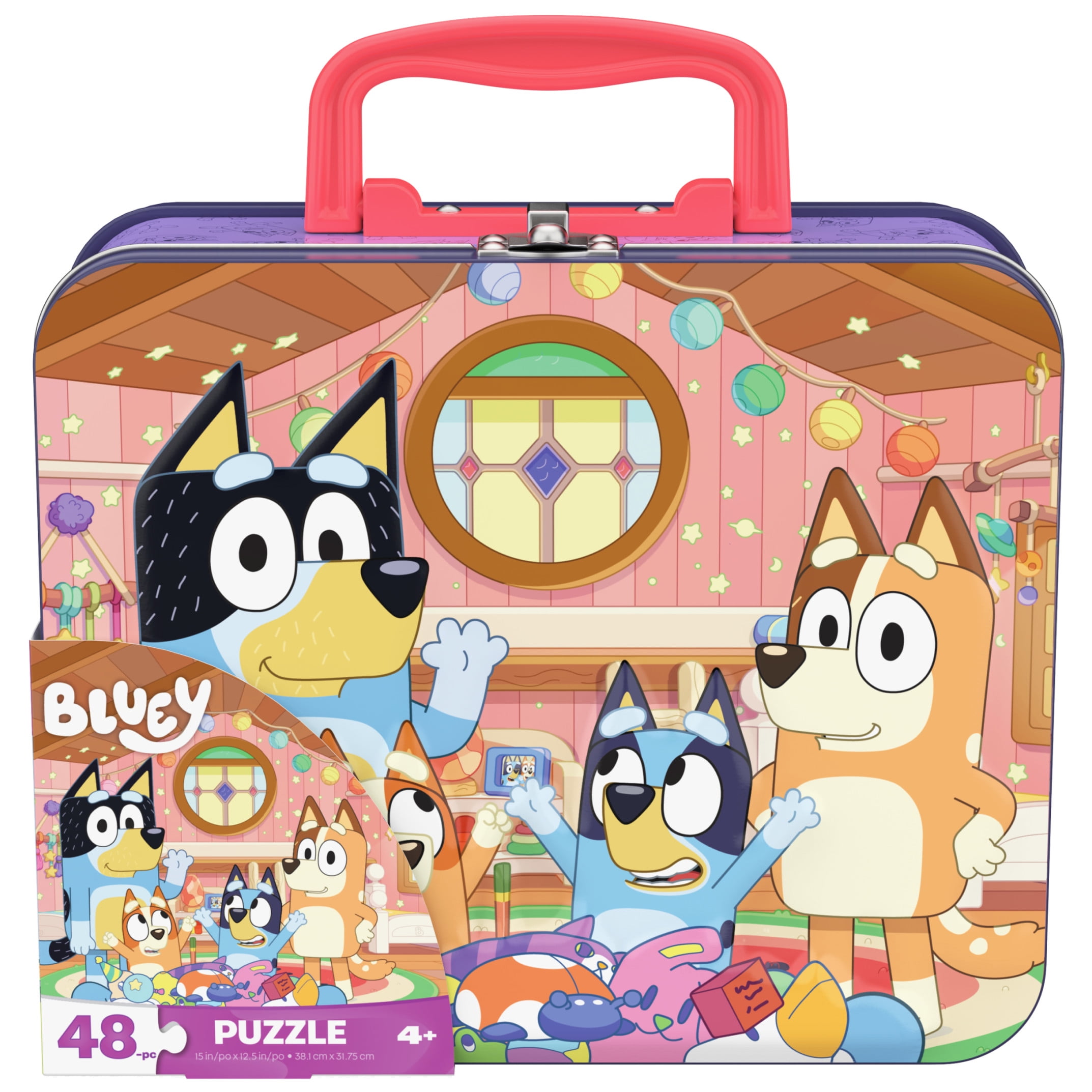 Bluey 4-Pack Wooden Puzzles with Bingo, Mum, Dad Characters - 24