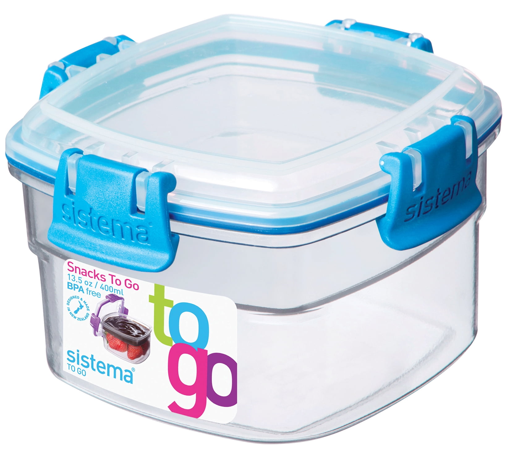 Sistema to Go Divided Snack Container, 13.5 Oz, Plastic