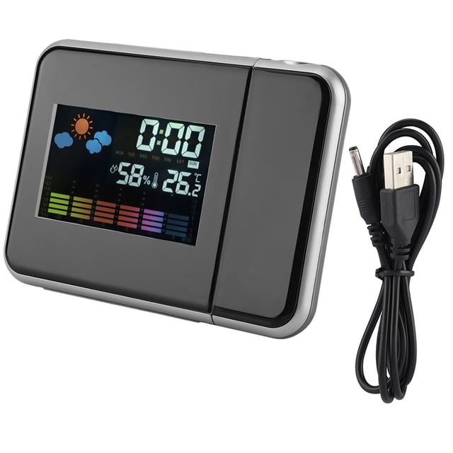 Reloj despertador de proyección Jadeshay LED digital pronóstico del tiempo
