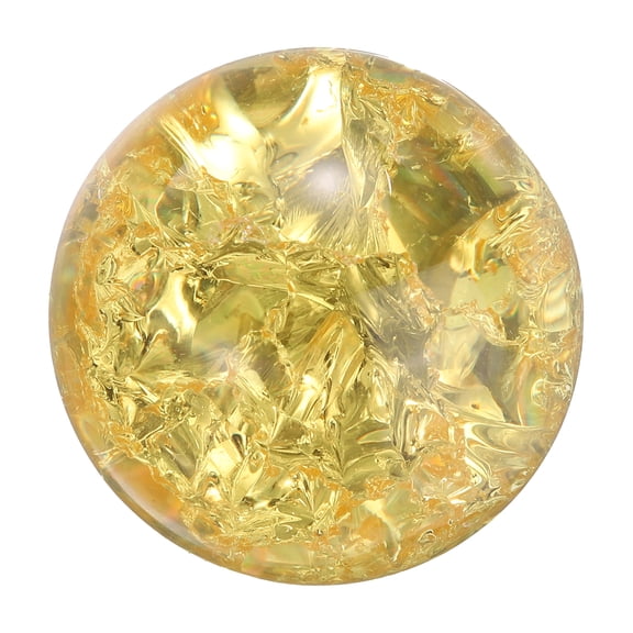 Uxcell 30mm/1.2" Crystal Sphere Ball Ice Cracked Glass Solid Decorative Sphere Crystal Ball Prop Ornament for Feng Shui Divination Tabletop Fountain Decoration, Yellow