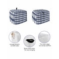thumbnail image 2 of Navy Blue Plaid Check, Toaster Cover 2 Slice, Geometrical Abstract Lattice Dustproof Bread Machine Oven Cover with Storage Pockets, Fits Most Kitchen Toasters Protector, 2 of 5