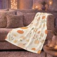 thumbnail image 6 of Boho Pumpkin Rainbow Flannel Blanket with Cream Background, Sun Shapes, Neutral Leaves, Modern Fall Throw for bedroom and Study Room, Home Decor Gift for Autumn Fans, 6 of 9