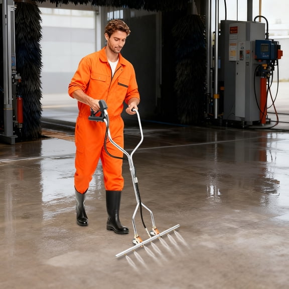 Dual-Function 5000 PSI Water Broom for Pressure Washer, 7-Nozzle 39" Underbody Car Washer & Driveway Surface Cleaner with 2 Wheels, Universal 3/8'' Quick Connect
