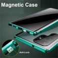 thumbnail image 5 of Anti-Peep Magnetic Case for Samsung Galaxy S24 Ultra, Dual-Sides Privacy Clear Tempered Glass Back Rugged Bumper Cover with Lens Film Screen Protector Rugged Shockproof Anti-Scratches Case, Green, 5 of 10
