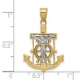 thumbnail image 5 of Auriga Fine Jewelry 10K Two-tone Diamond-cut Mariner's Cross Pendant for Women (L-28 mm, W-18 mm), 5 of 6