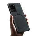 thumbnail image 2 of Allyetch Magnetic Back Case Cover for Samsung Galaxy S21 Ultra, Slim Fit Back Cover PU Leather TPU Bumper Anti-Scratch Compatible with Car Mount Shockproof Phone Case for Galaxy S21 Ultra, Black, 2 of 10