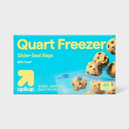 Slider Quart Freezer Bags - 40ct -