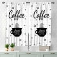 thumbnail image 3 of Coffee Kitchen Curtains, Rustic Vintage Coffee Theme Latte Cappuccino Cafe Beans Brown Blackout Farmhouse Country Small Window Treatments Drapery for Living Room Bedroom Dining Room, 55x39 Inch, 3 of 4
