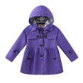 thumbnail image 2 of WOLLED Baby Girl's Hooded Trench Coat Spring Lightweight Trench Coat Outerwear Single Breasted Trench Coat Dress Outerwear, 2 of 8