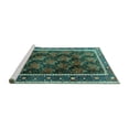 thumbnail image 2 of Ahgly Company Machine Washable Indoor Rectangle Persian Turquoise Blue Traditional Area Rugs, 8' x 10', 2 of 4