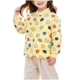 thumbnail image 3 of THDHVS Toddler Fleece Jacket,Unisex Kids Allover Print Lightweight Quilted Liner Jacket Stand Collar Button Front Short Winter,Girls Winter Coat Yellow 2-3 Years, 3 of 9