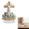 thumbnail image 2 of Easter Decorations Colorful Easter Bunny Tabletop Ornament,Spring Fashion Decorative Sculpture Figurine 2D Acrylic for Home Kitchen Easter Party,Birthday Gifts for Women Rose Gold-n, 2 of 3
