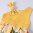 thumbnail image 3 of Elegant Girls' Rose Print Dress Evening Performance Dress, Holiday Performance Dress Princess Dress Special Occasion Dress Princess Dresses Yellow, 3 of 7