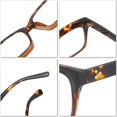 thumbnail image 3 of REAVEE 2 Pack Stylish Oprah Oversized Blue Light Blocking Computer Glasses Women Ladies Non-Prescription Fake Eyeglasses Frames (Black/Leopard,0.0), 3 of 5