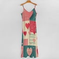 thumbnail image 5 of Colorful Heart Patchwork Pattern Sleeveless Suspender Dress Summer Fashion Casual Long Dress, 5 of 9