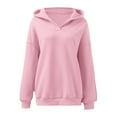thumbnail image 5 of Xudanell Women Hoodies V Neck Sweatshirts Women Classic Sweatshirt with Hooded Baggy for Outwear Solid Color, 5 of 6