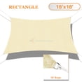thumbnail image 1 of Sunshades Depot 15' x 18' 180GSM Sun Shade Sail Rectangle Permeable Canopy Tan Beige Customize Size Available Commercial For Patio Garden Preschool Kindergarten Playground Outdoor Facility Activities, 1 of 7