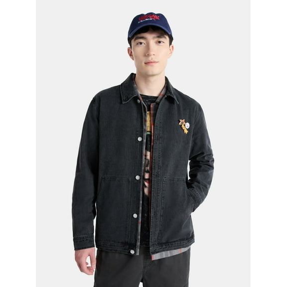 Netflix Stranger Things Washed Cotton Denim Jacket from No Boundaries, Men’s and Big Men’s