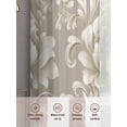 thumbnail image 6 of Light Brown Flowers Sheer Curtains 63 Inch Length 2 Panels Set, Rustic Boho Ethnic Middle Century Voile Window Treatment Rod Pocket Curtains Sheers Drapes for Bedroom/Living Room/Kitchen 52x"63"x2, 6 of 7