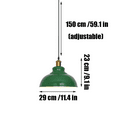 thumbnail image 2 of Retro Green Metal Iron Pendant Light Fixture, Industrial Style Vintage Pendant Lamp, Simple Pendant Lighting for Over Kitchen Sink Island Dining Room Table Bar Counter Laundry Room Entrance, 2 of 7