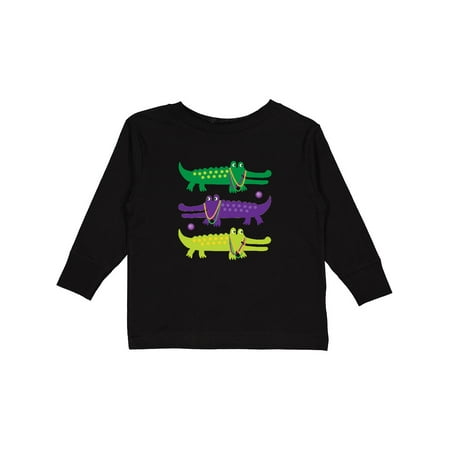 

Inktastic Mardi Gras Holiday Alligators Gift Toddler Boy or Toddler Girl Long Sleeve T-Shirt