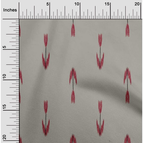 oneOone Organic Cotton Poplin Twill Fabric Arrow Ikat Decor Fabric Printed BTY 42 Inch Wide