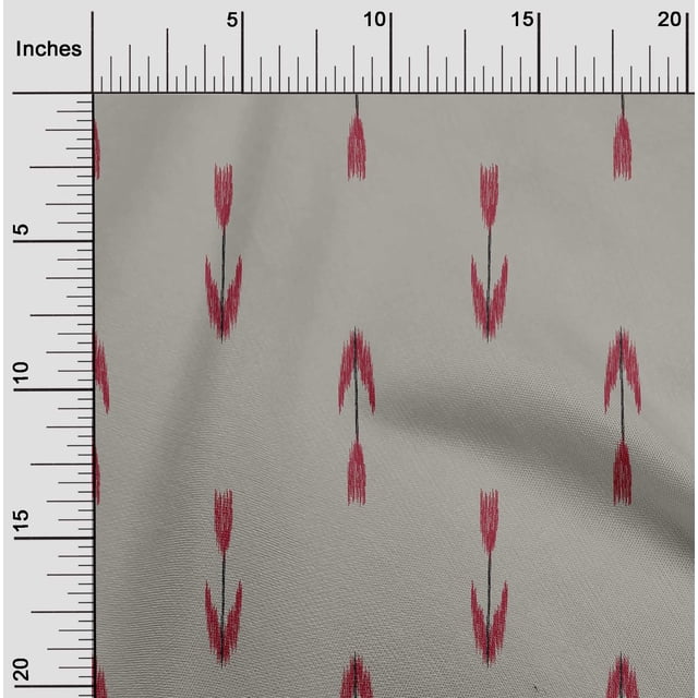 oneOone Cotton Cambric Fabric Arrow Ikat Print Sewing Fabric BTY 56 Inch Wide