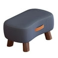 thumbnail image 1 of Reposapiés pequeño otomano con patas de madera, creativo, con asa Azul oscuro, 1 of 9