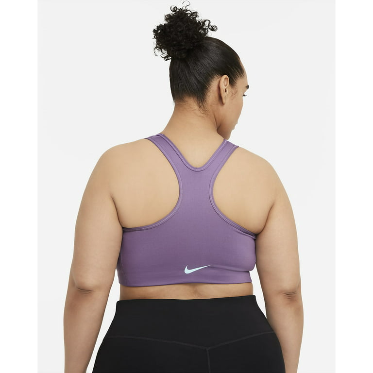 Nike Dri-FIT Swoosh Women's Medium-Support Padded Sports Bra Plus Size  Blue/W