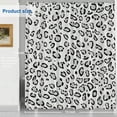 thumbnail image 5 of Black White Solid Leopard Decorative Shower Curtain, Bathroom Décor Polyester Fiber Waterproof with Plastic Rings for Shower Stall Bathtubs 72"W x 72"L (Pack of 1), 5 of 6