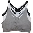 thumbnail image 3 of Sujetador deportivo Fruit of the Loom ajustable con frente fruncido para mujer, 3 of 3