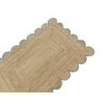 thumbnail image 3 of Rectangular Area Rug For Home And Living Room Décor Scalloped Natural Jute Floor Carpet Area Rug Teal 2'6" x 18' BY KALVEERA, 3 of 4
