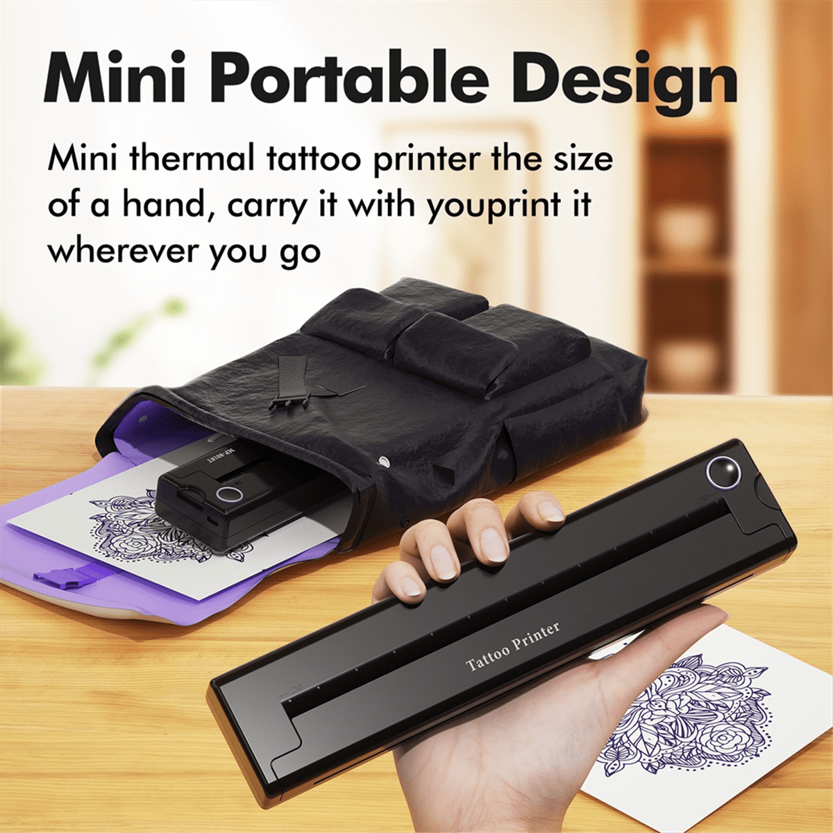 A4 Portable Printer Wireless Thermal Bluetooth Tattoos Printer Mini Thermal Printer A4 Paper Photo Printer