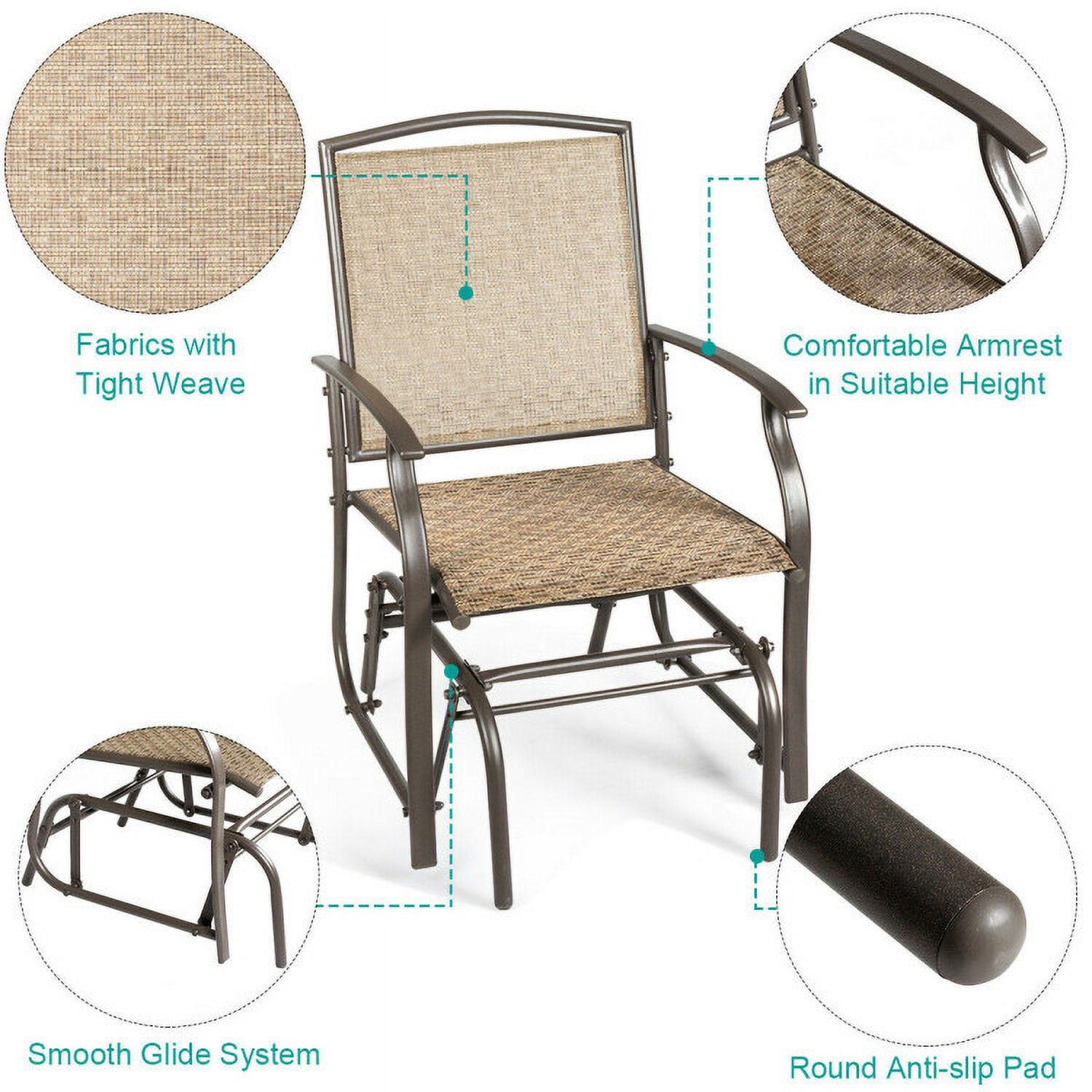 Aimee Lii 2 Pieces Outdoor Rattan Patio Furniture, Porch, Backyard, Sturdy, Brown