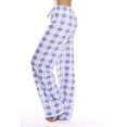 thumbnail image 2 of Elastic & Drawstring Waist Nightwear 100% Cotton Jersey Women Plaid Pajama Pants Sleepwear, 2 of 3