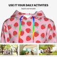 thumbnail image 4 of Lsque Hand Drawn Strawberry Pattern Casual Women's Hoodie,Hooded Sweatshirt with Kangaroo Pocket,Pullover Hoodie with Eye-catching Drawstrings-X-Large, 4 of 7