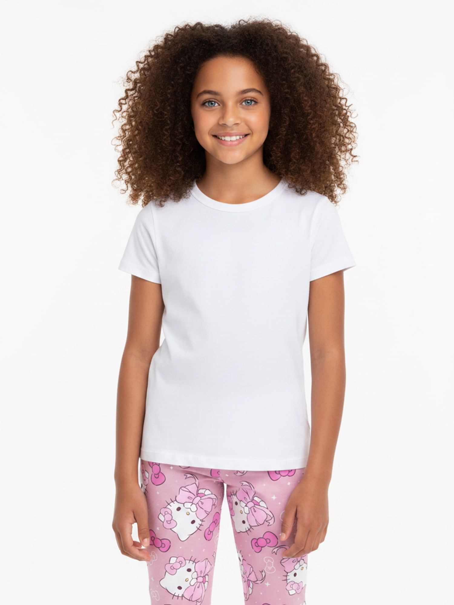 Sanrio Girls' Hello Kitty Bows Graphic Leggings, Sizes 4-16