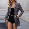 thumbnail image 6 of FDGIU Women's Notched Lapel Multi Pocket Trench Coat, Long Sleeve Two Button Mid Length Casual Cargo Jacket with Flap Pockets for 2026 Spring Fall Daily Travel Layering, 6 of 6
