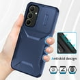 thumbnail image 6 of Case for Samsung Galaxy A14 5G with Sliding Camera Lens Protective Cover, [Military Grade Drop Protection] Non-Slip Heavy Duty Full-Body Shockproof Rugged Phone Case for Galaxy A14 5G, Blue, 6 of 7