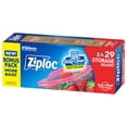 thumbnail image 1 of Bolsas de almacenamiento de alimentos Ziploc de un cuarto de galón, 29 unidades, fáciles de llenar, 1 of 6