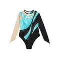 thumbnail image 5 of Alvivi Gymnastic Leotard for Girls Long Sleeve Metallic Rhinestone Ballet Dance Skating Leotard Bodysuit Turquoise 12, 5 of 7