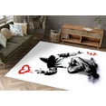 thumbnail image 2 of Entry Rug, Banksy Graffiti Rug, Runner Rug, Thin Rugs, Modern Rug, Area Rug, Abstract Rug, Modern Rugs, Banksy Love Money Rugs, Corridor Rug, 1.7'x2.3' - 50x70 cm, 2 of 8