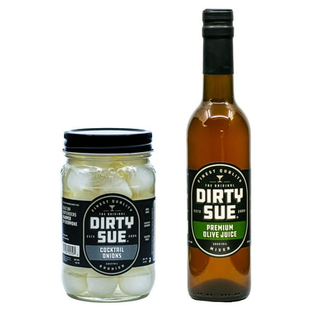 Dirty Sue 375 mL Olive Juice and 16 Ounce Jumbo Onion Combo Pack