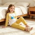 thumbnail image 7 of Mifsaly Girls Boys Cotton Pajama Set Graphic Long Sleeve Crewneck Sleepwear Tops and Long Pants Soft Comfortable Fall Winter Casual Indoor Clothes, 7 of 7