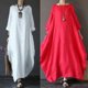 thumbnail image 2 of Summer Dress For Women Long Sleeve Loose Cotton Linen Long Dress For Casual, 2 of 4