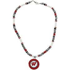 Wisconsin Badgers Shell Necklace, 18-Inch, White by Simran